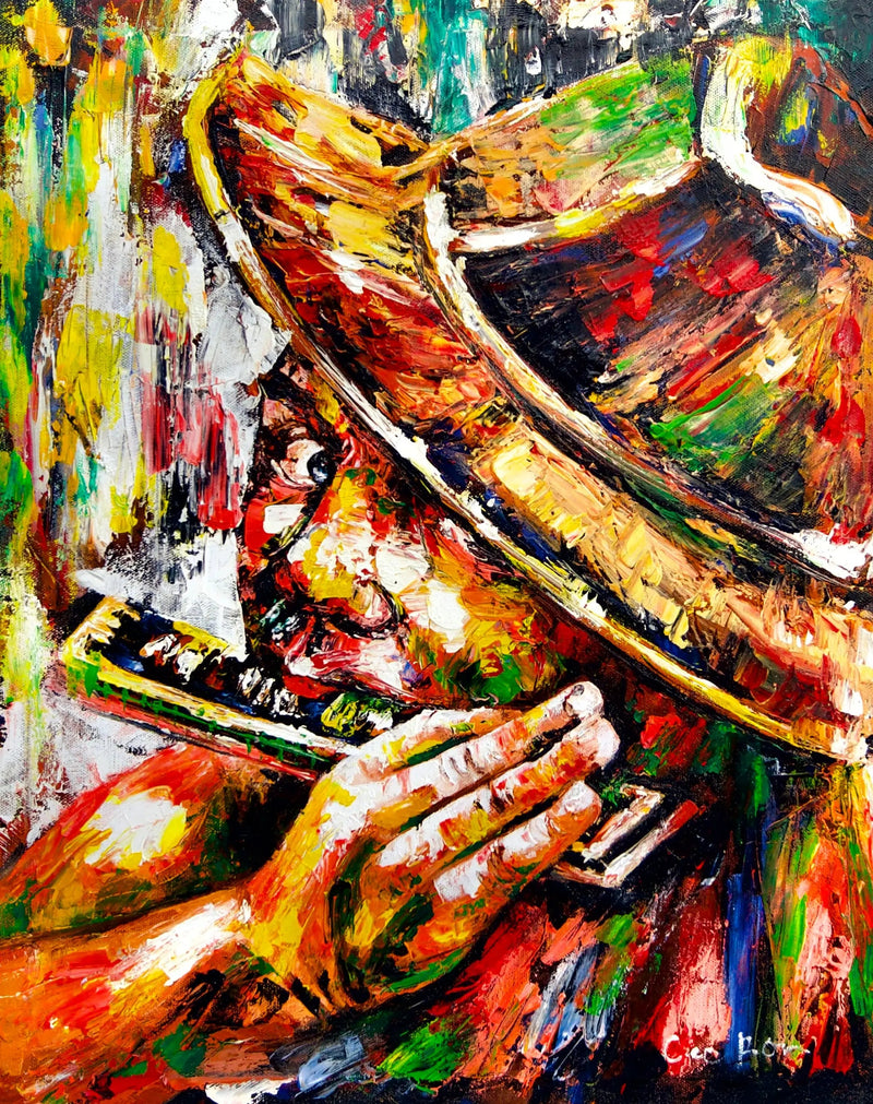 นักเล่นฮาร์โมนิกา | 40 x 50 ซม.