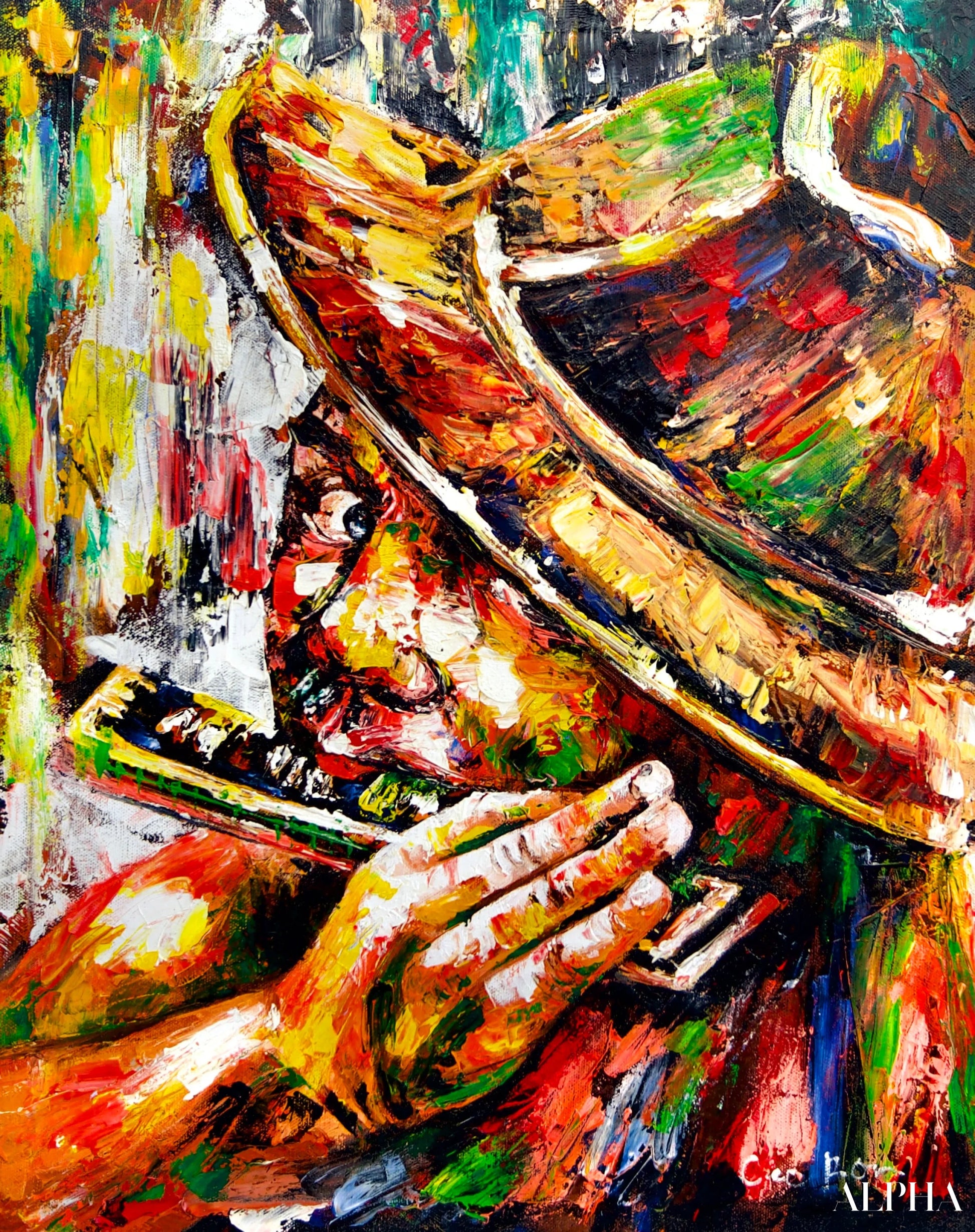 The Harmonica Player - Cee | 40 x 50 cm Oil painting reproductions