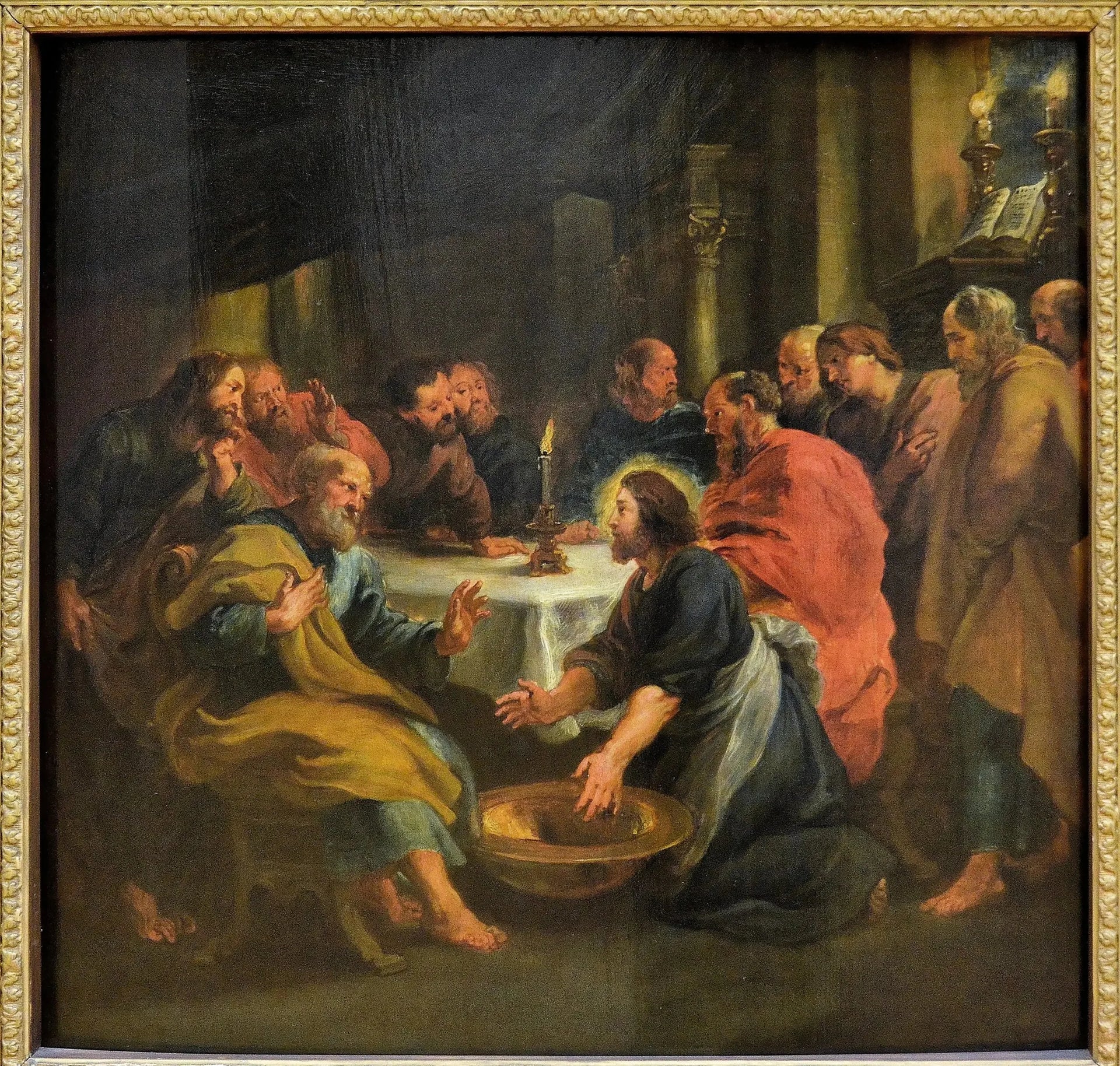 Le Lavement des pieds - Peter Paul Rubens image 1 copie peinte à la main à l’huile