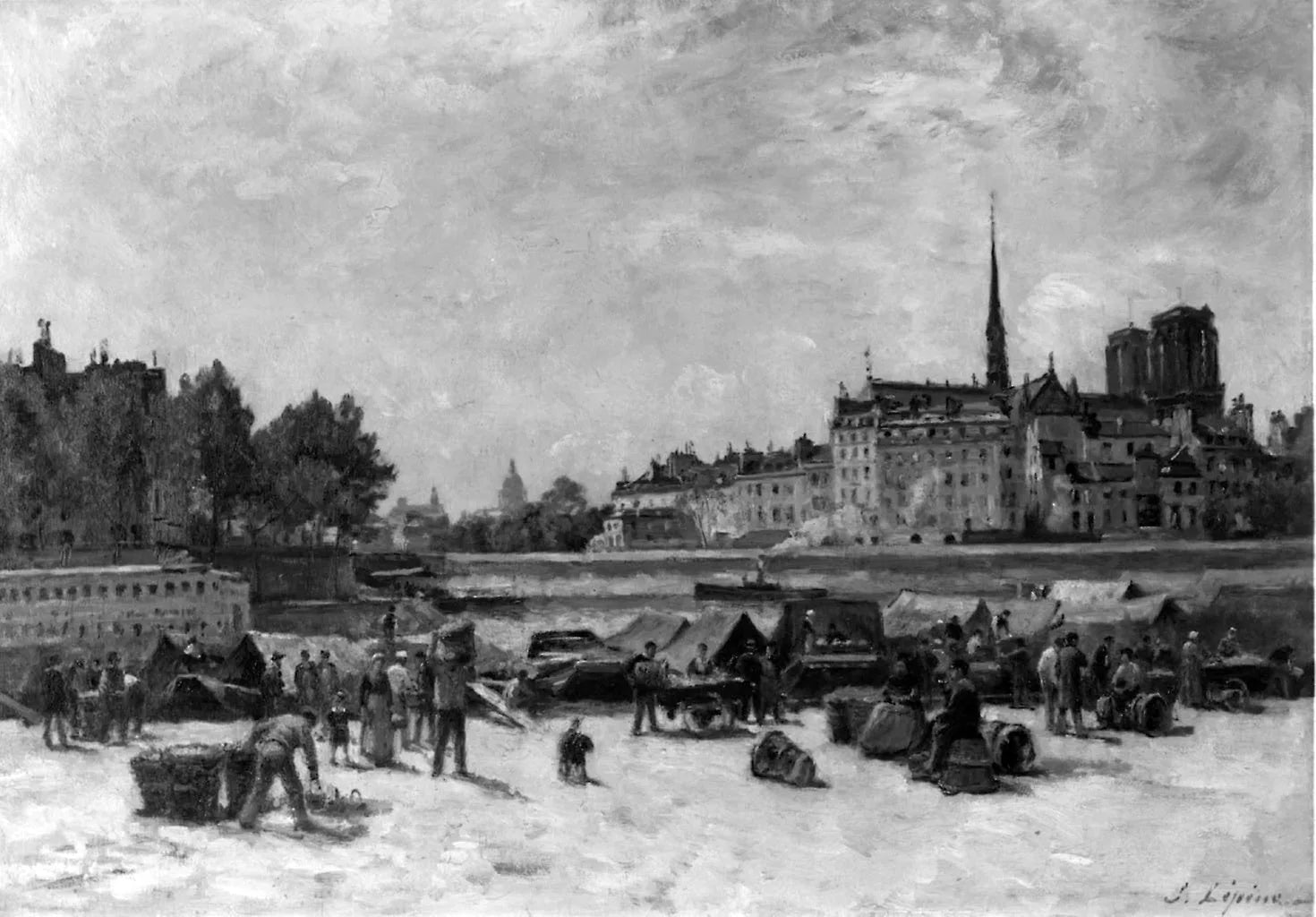 Le marché Apple - Stanislas Lépine image 1 copie de tableau peinte à la main