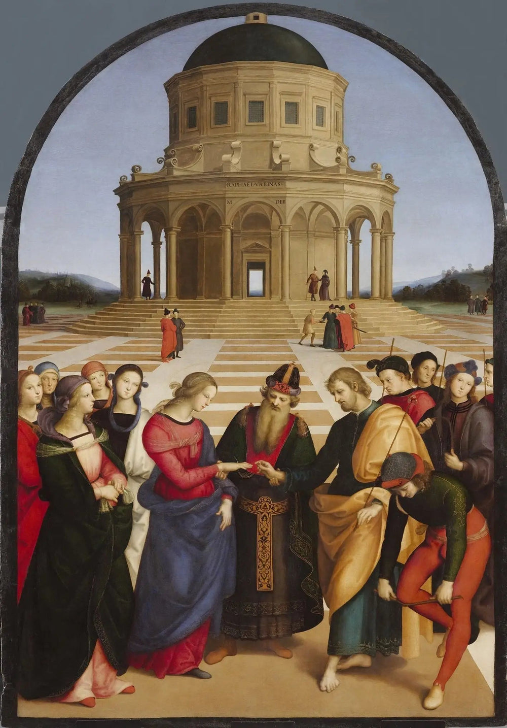 Reproduction du tableau « Le Mariage de la Vierge - Raphaël Sanzio » par Alpha Reproduction en peinture à l’huile