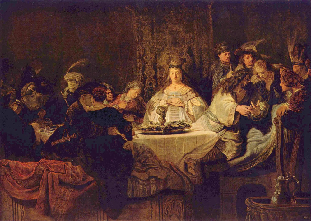 Reproduction du tableau « Le mariage de Samson - Rembrandt » par Alpha Reproduction en peinture à l’huile