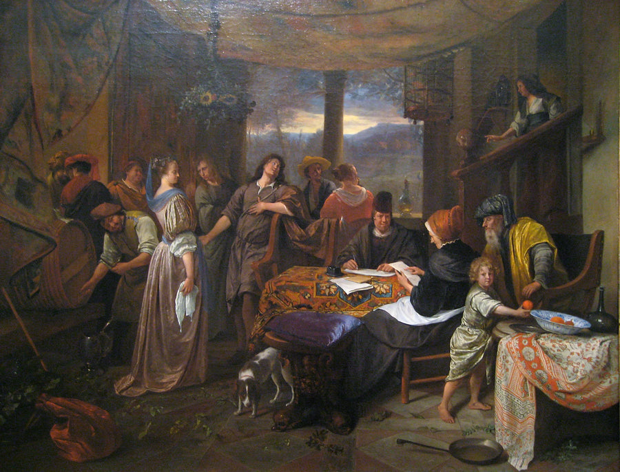 Le mariage de Tobias et Sarah (Le contrat de mariage) - Jan Steen image 1 tableau peint à l’huile sur toile