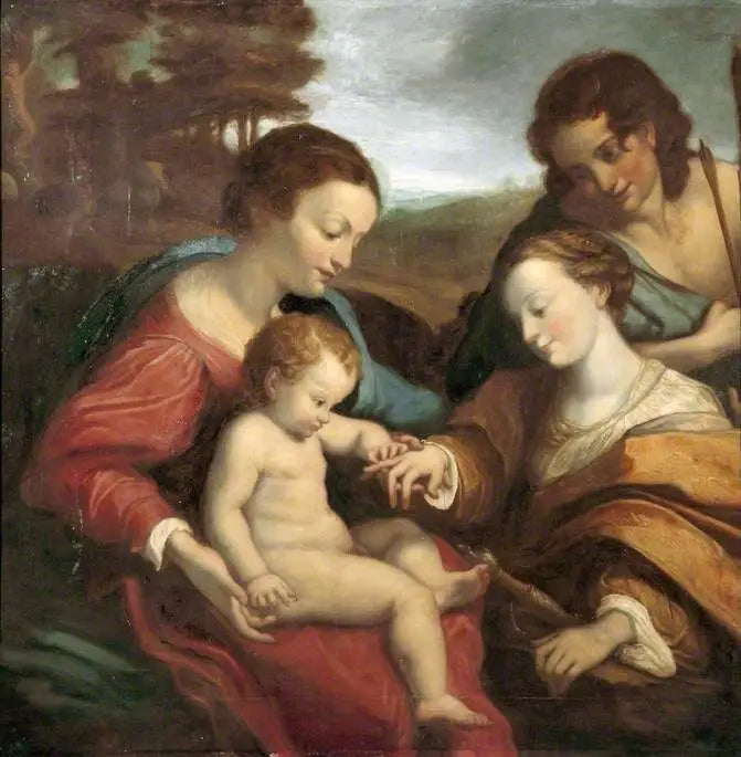 การสมรสลึกลับของนักบุญ Catherine แห่ง Alexandria - Antonio da Correggio