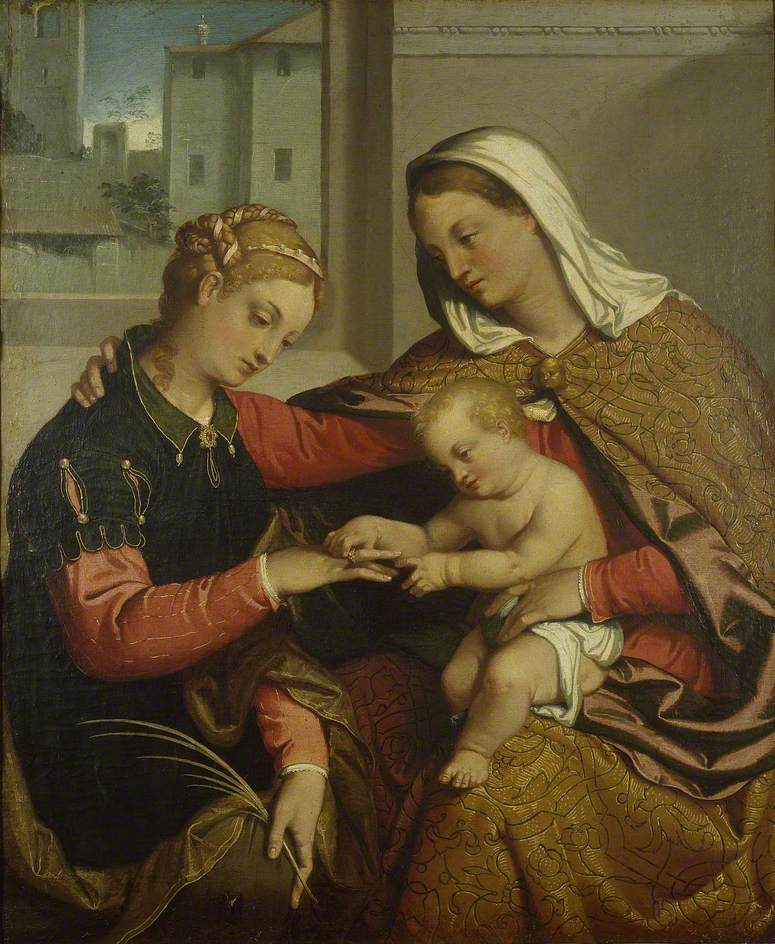 การสมรสลึกลับของนักบุญ Catherine - Giovanni Battista Moroni
