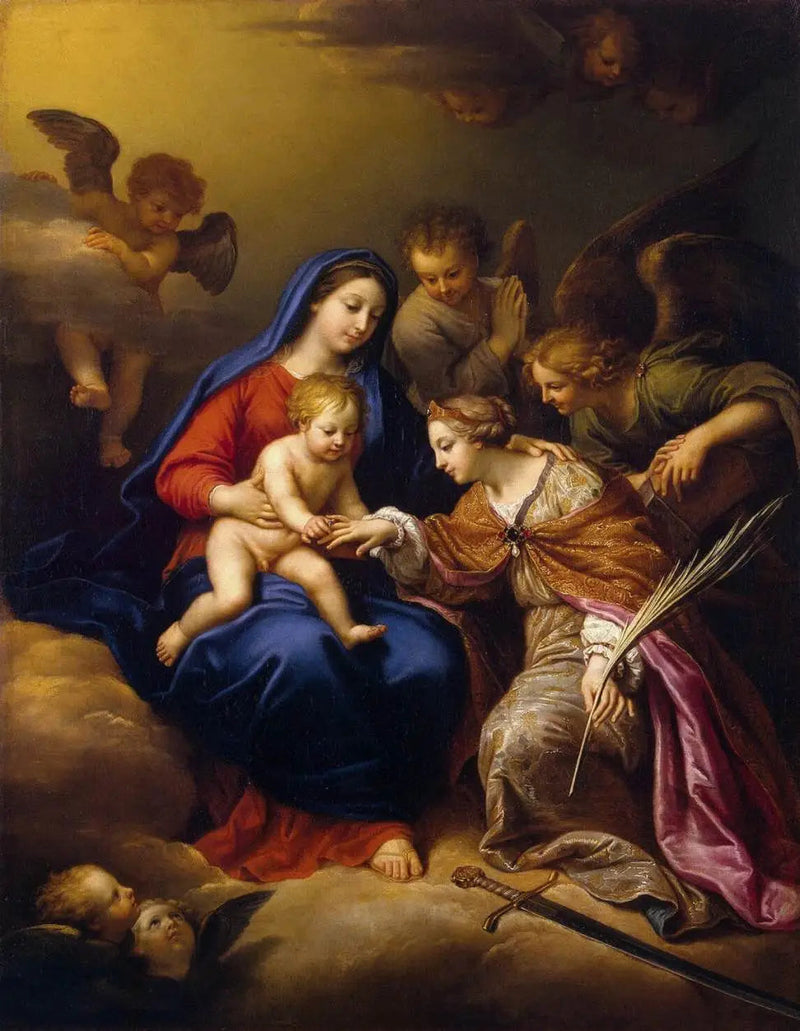 การสมรสลึกลับของนักบุญ Catherine (พิพิธภัณฑ์ Hermitage) - Pierre Mignard