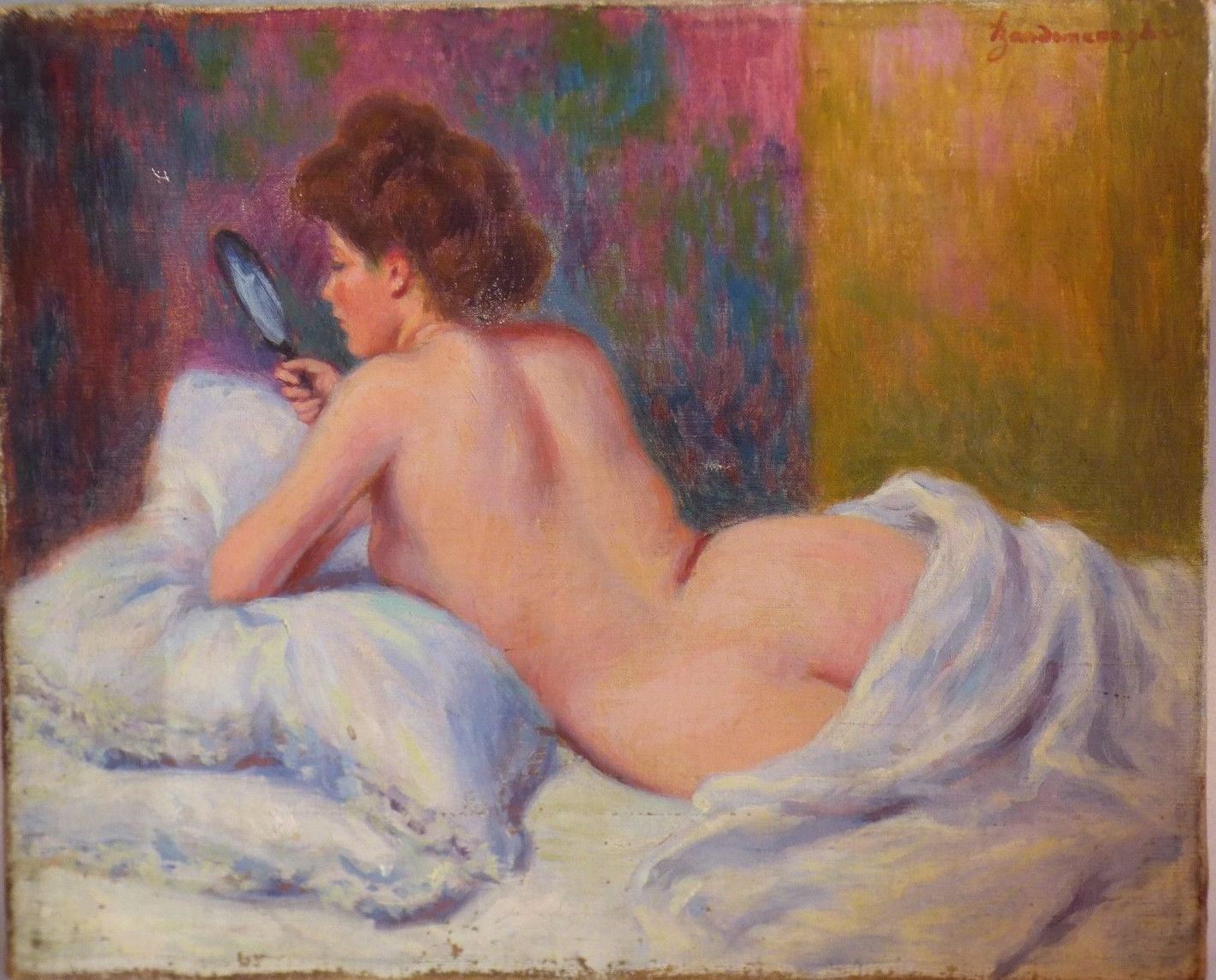 Le matin - (Le jeune mannequin au miroir) - Federico Zandomeneghi image 1 reproduction artisanale de tableau