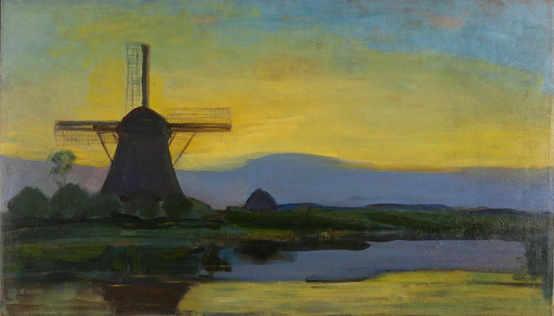 โรงสีของ Oostzijdse ในตอนกลางคืน - Piet Mondrian