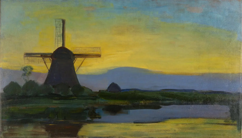 โรงสีของ Oostzijdse ในตอนกลางคืน - Piet Mondrian