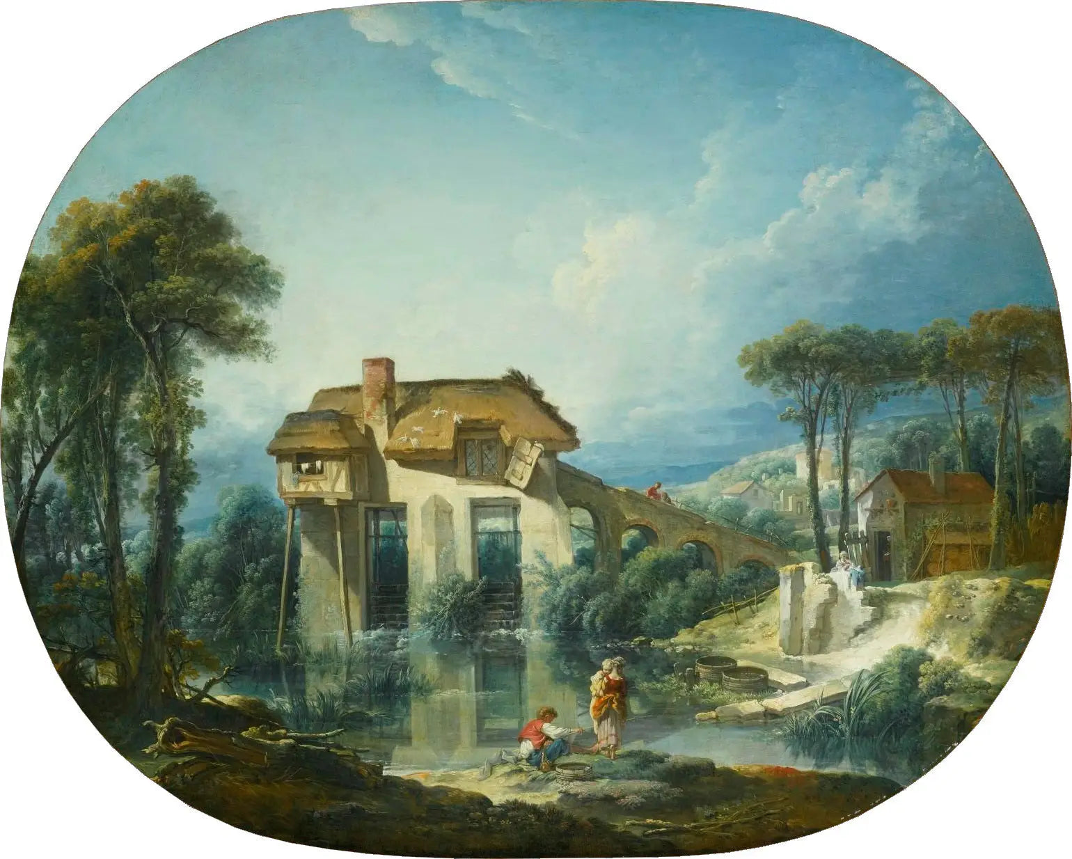 Le Moulin de Quiquengrogne à Charenton - François Boucher image 1 tableau peint à l’huile sur toile