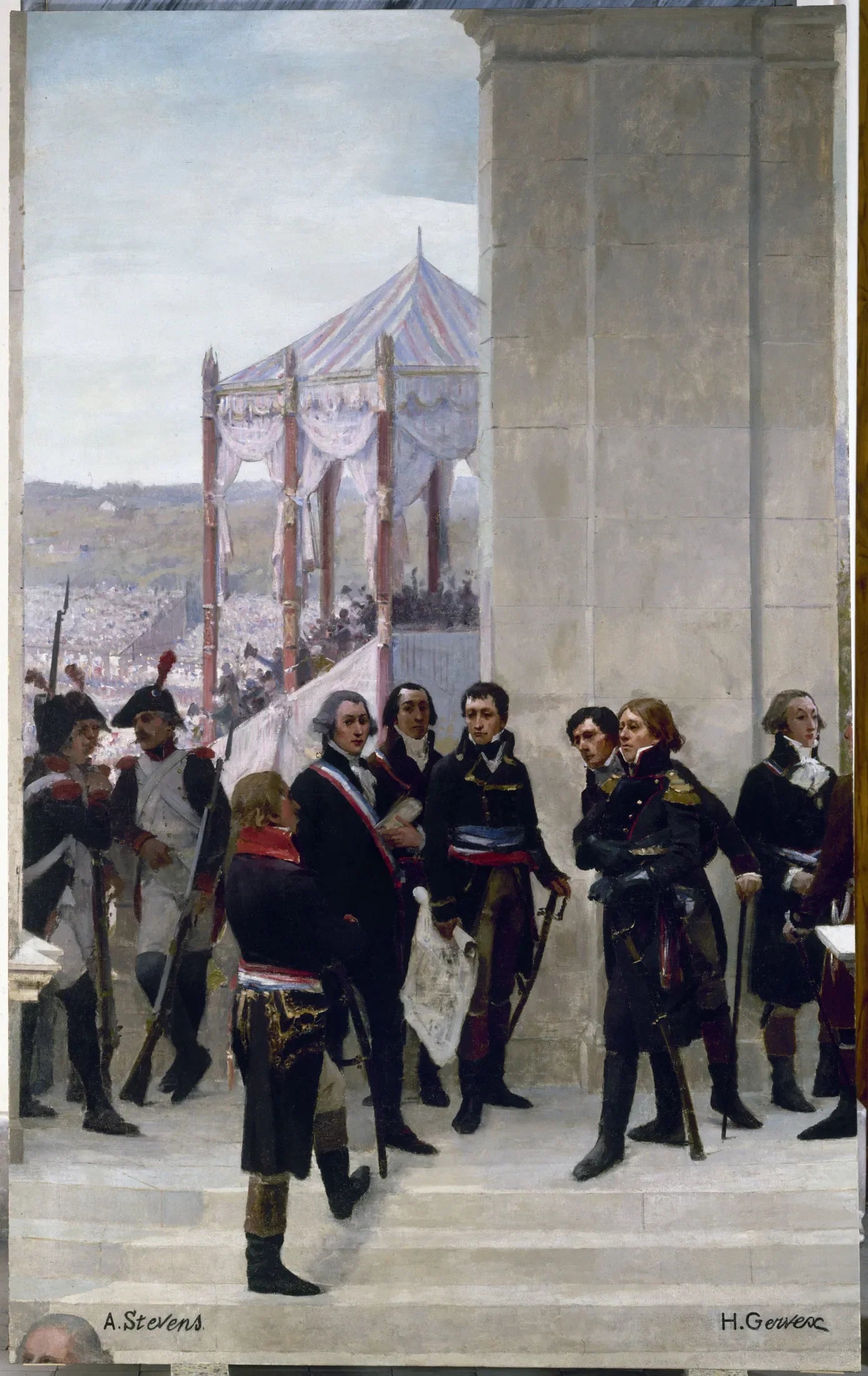 Le Panorama du siècle : Fête de la Fédération 1790 - La Convention 1792 - Henri Gervex image 1 reproduction artisanale de tableau