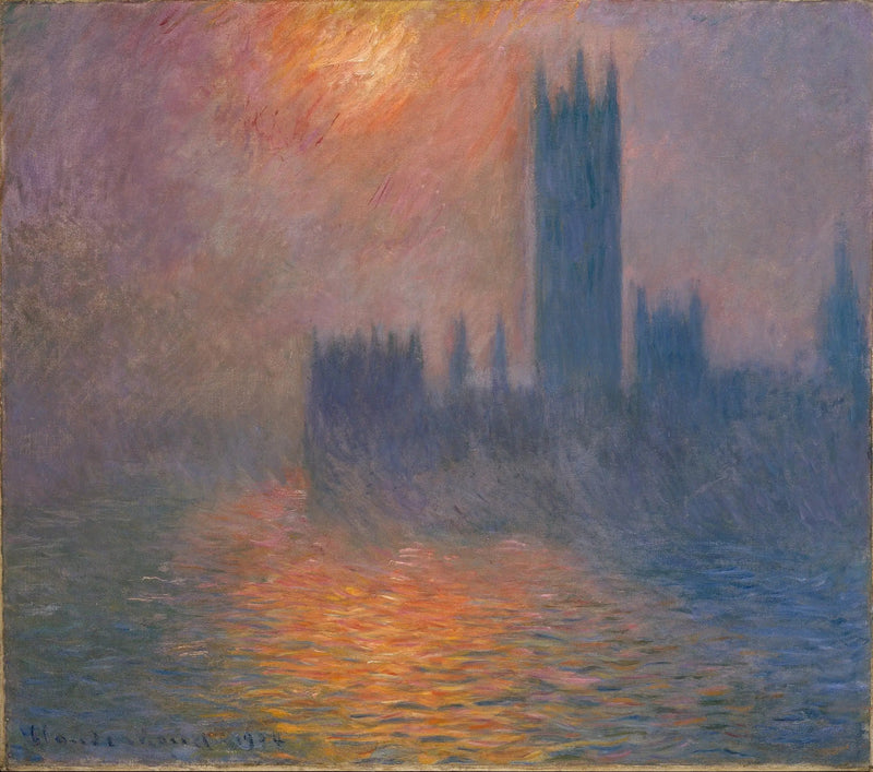 รัฐสภา, พระอาทิตย์ตก - Claude Monet