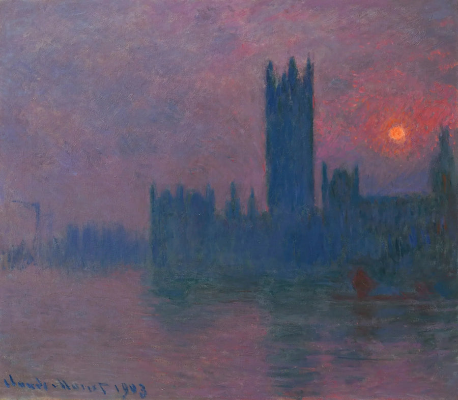 Le Parlement, soleil couchant - Claude Monet image 1 reproduction de peinture à l’huile