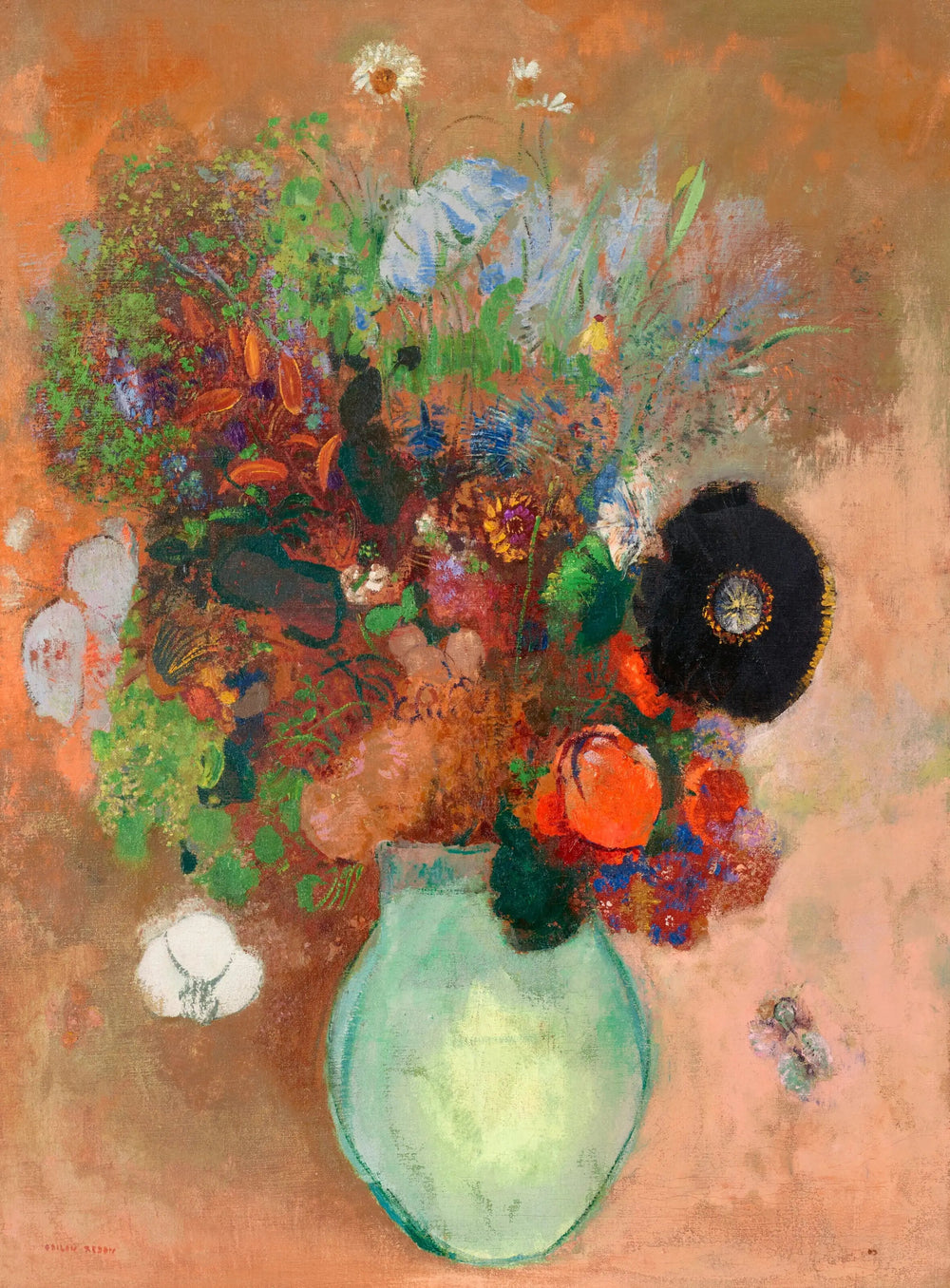 Le pavot noir - Odilon Redon image 1 reproduction artisanale de tableau