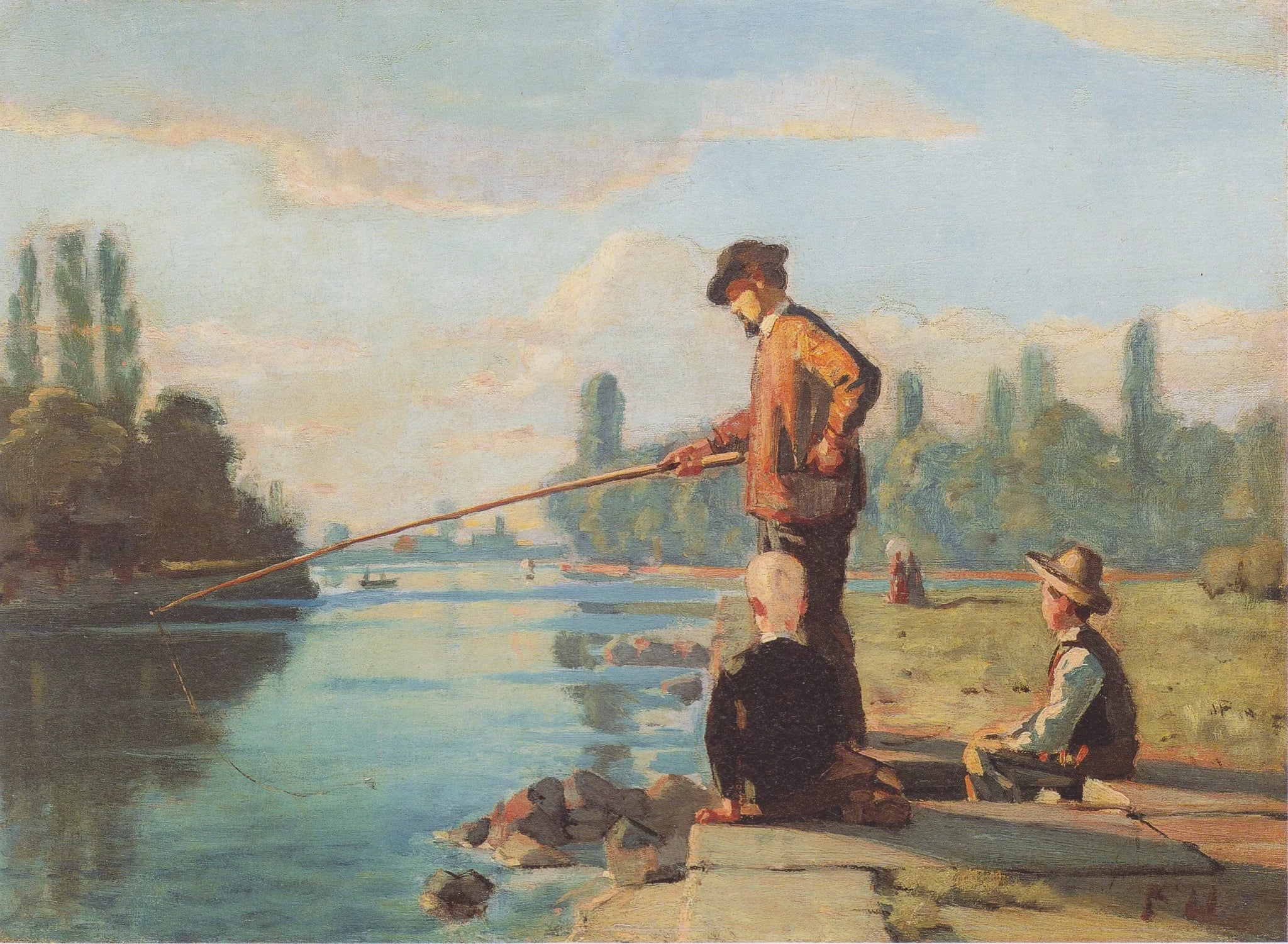 Le pêcheur - Ferdinand Hodler image 1 copie peinte à la main à l’huile
