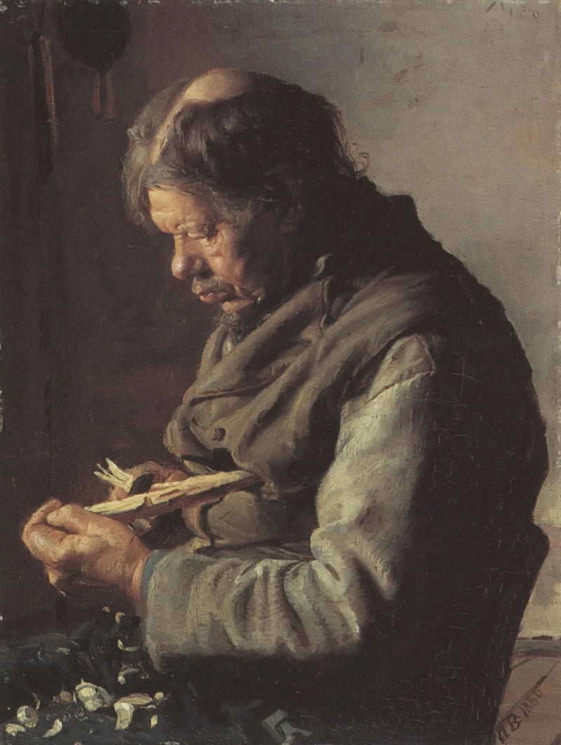 ชาวประมง Lars Gaihede สลักไม้เท้า - Anna Ancher