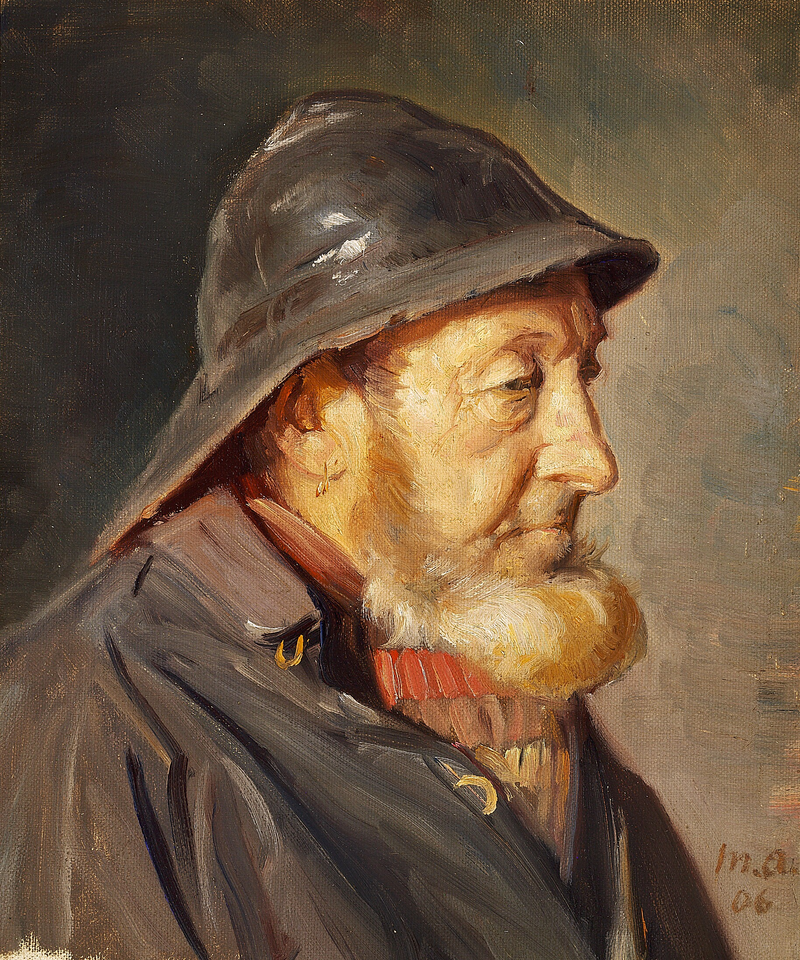 Le pêcheur Ole Svendsen, vu de profil. - Michael Peter Ancher
