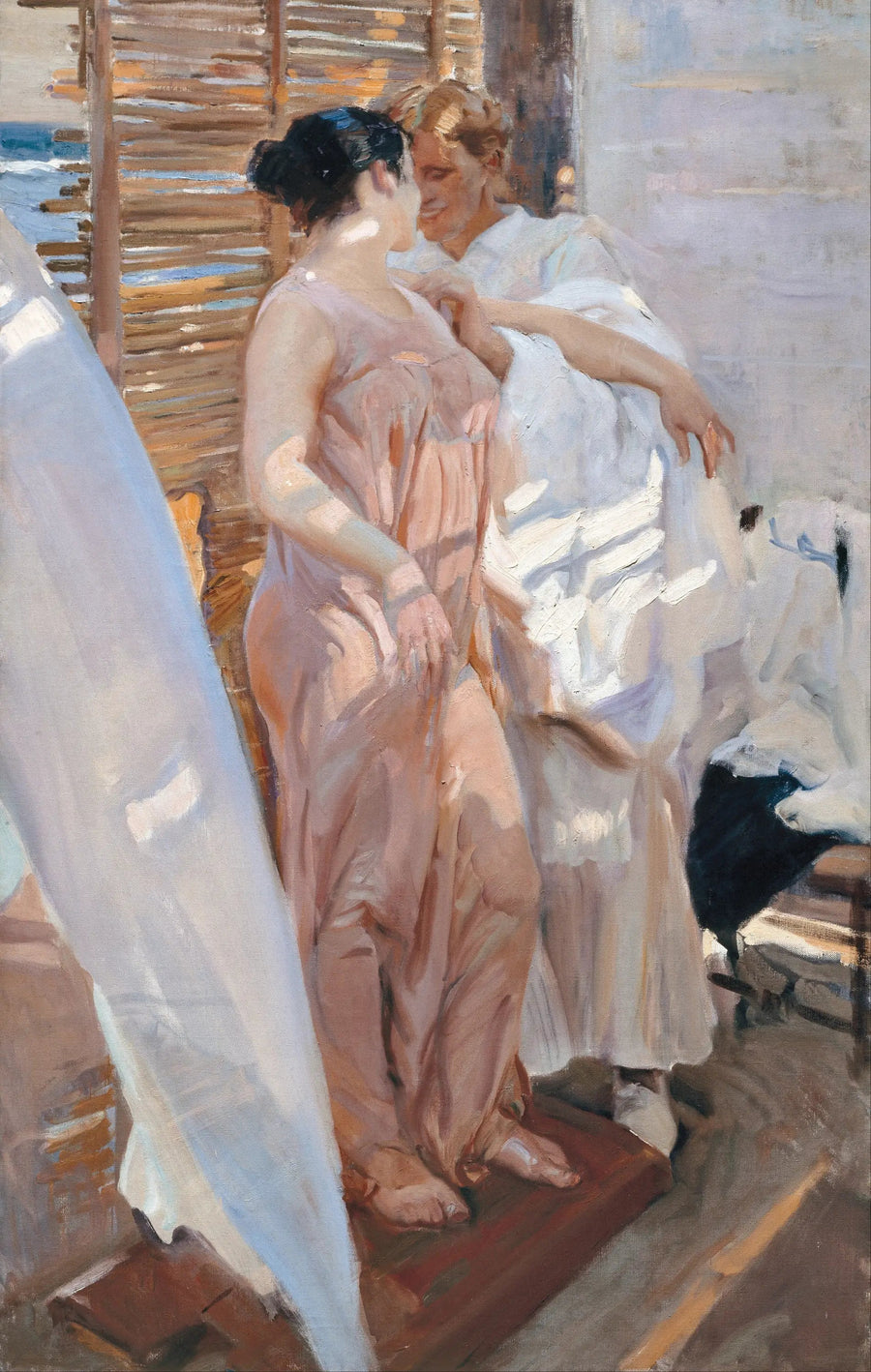 ชุดคลุมสีชมพู - Joaquín Sorolla