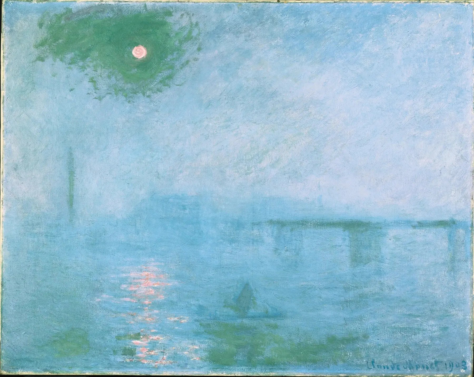 Le pont Charing Cross: brouillard sur la Tamise - Claude Monet image 1 copie peinte à la main à l’huile