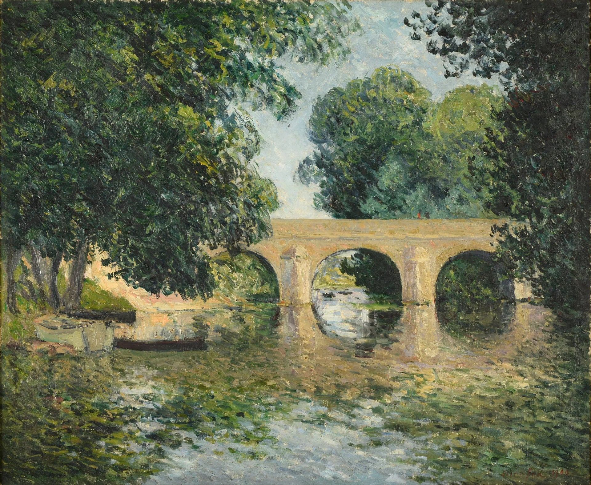 Le pont de l'Isle-Adam ou le Vieux pont - Maxime Maufra image 1 copie de tableau peinte à la main