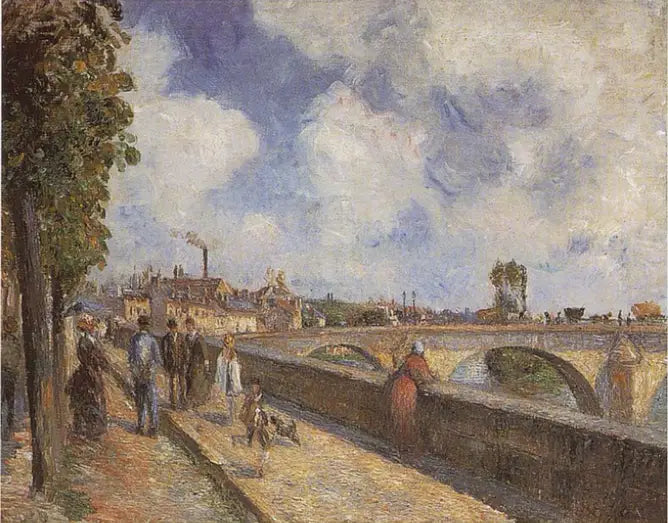 Le pont de Pontoise - Camille Pissarro image 1 reproduction de peinture à l’huile