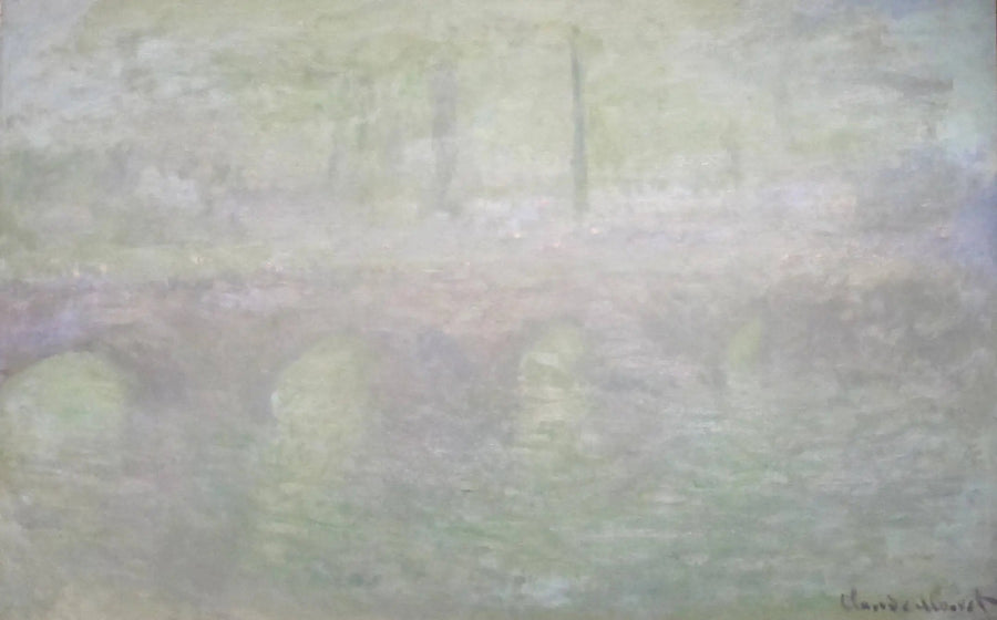 สะพานวอเตอร์ลู ที่ลอนดอน ในยามพลบค่ำ - Claude Monet
