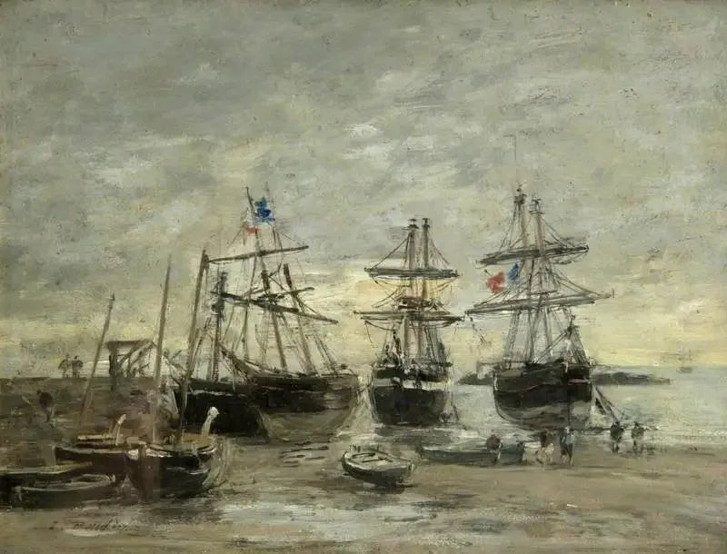 ท่าเรือของ Portrieux ในช่วงน้ำลง - Eugène Boudin