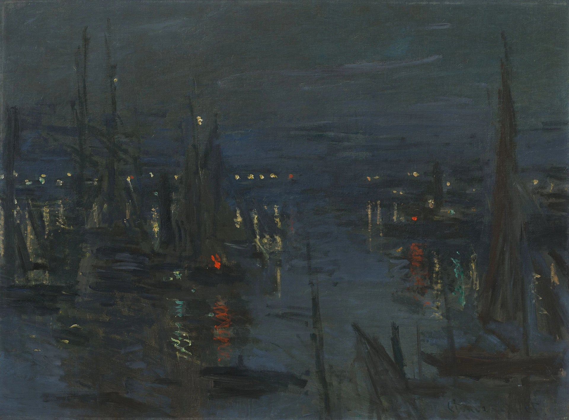 Le Port du Havre, effet de nuit W264 par Claude Monet, 1872, Museum Barberini