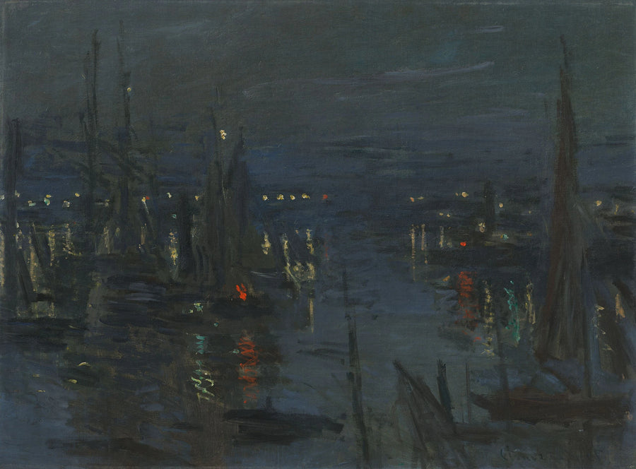 ท่าเรือเลออาฟวร์ เอฟเฟกต์กลางคืน W264 - Claude Monet