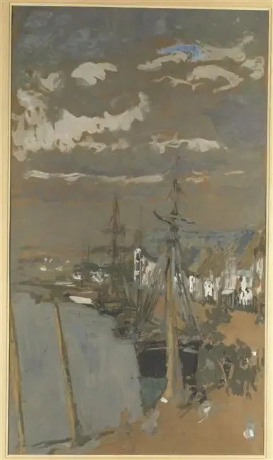 ท่าเรือในวันที่ฟ้าครึ้ม - Édouard Vuillard