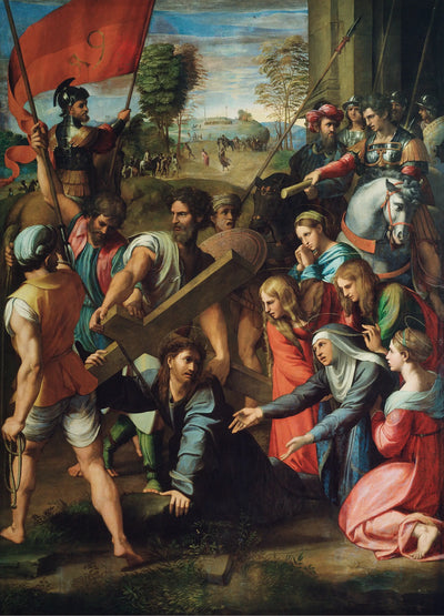Reproduction du tableau « Le Portement de Croix - Raphaël Sanzio » par Alpha Reproduction en peinture à l’huile