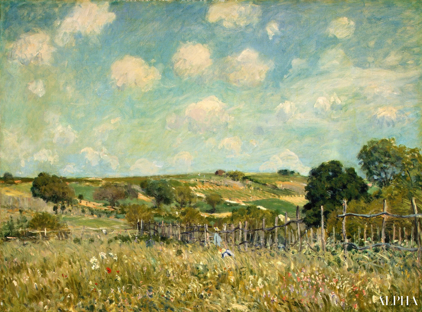 Le Pré - Alfred Sisley - Reproductions de tableaux et peintures haut de gamme