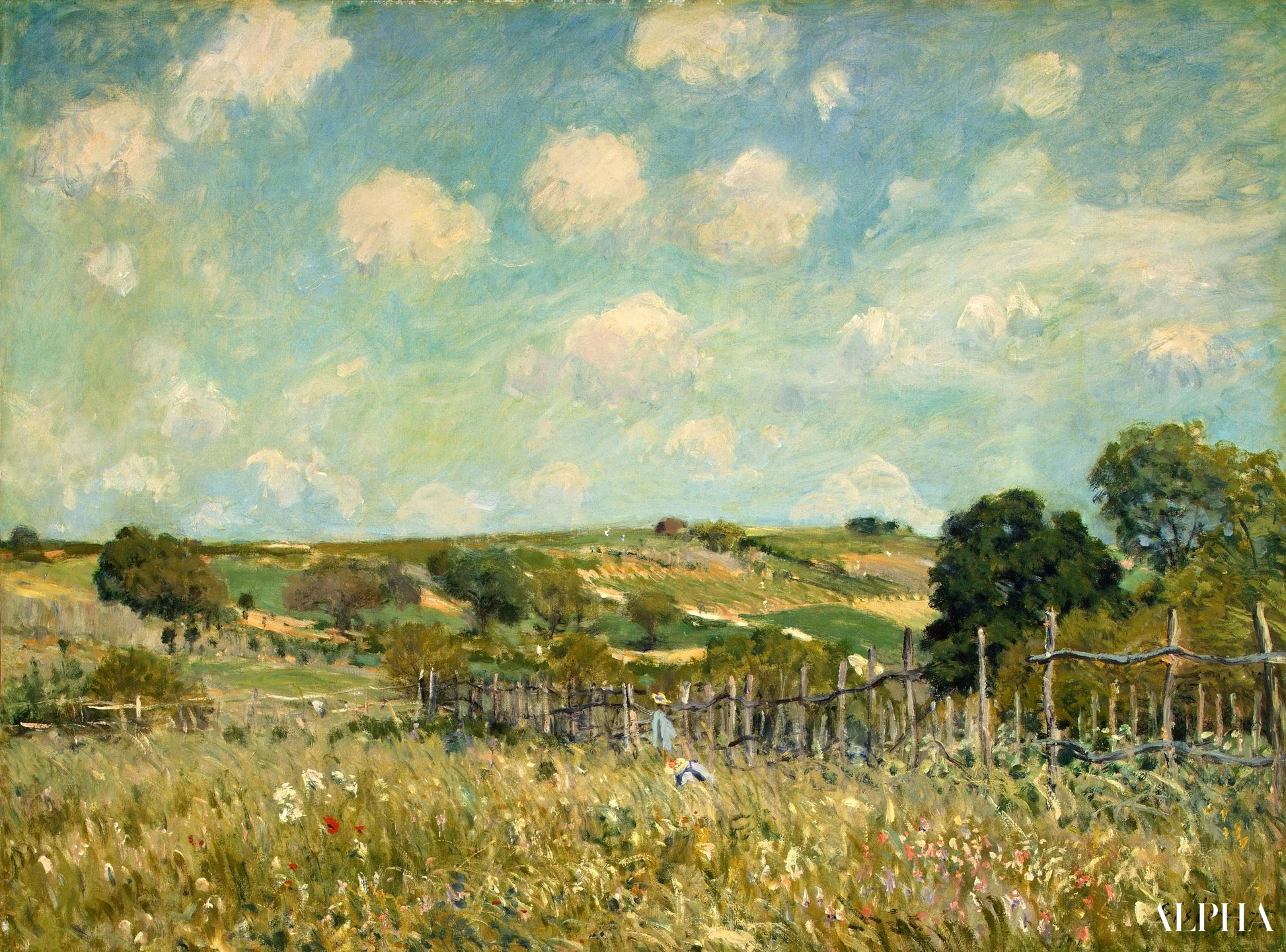 Le Pré - Alfred Sisley - Reproductions de tableaux et peintures haut de gamme