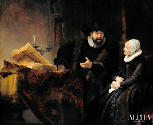 Le prédicateur mennonite Anslo et sa femme - Rembrandt van Rijn - Reproductions de tableaux et peintures haut de gamme