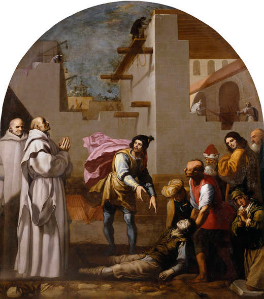 Le prieur Boson ressuscite un maçon - Vincenzo Carducci image 1 reproduction artisanale de tableau