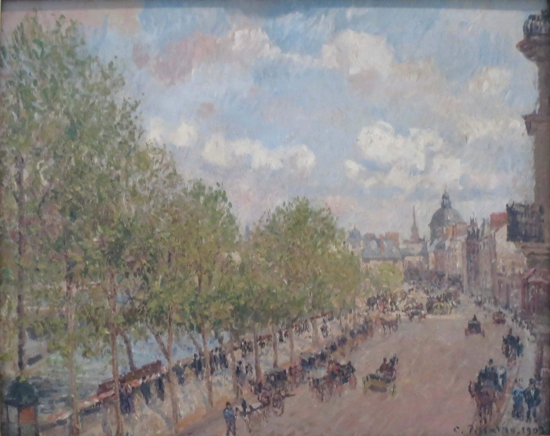 Le Quai Malaquais et l'Institut (de France), Printemps, Soleil (Quatrième Série) - Camille Pissarro image 1 copie de tableau peinte à la main