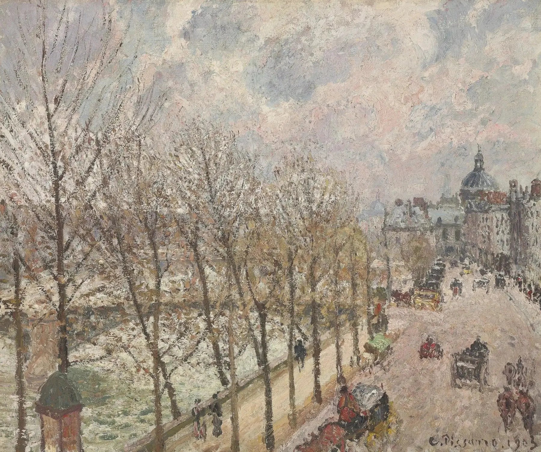 Le Quai Malaquais et l'institut, Printemps - Camille Pissarro image 1 reproduction de peinture à l’huile