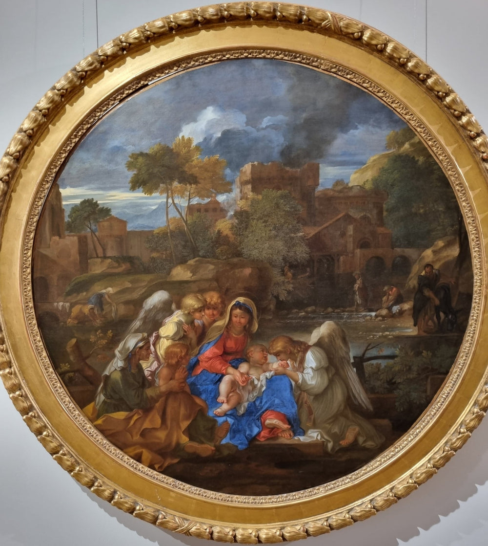 Le repos de la sainte famille - Sébastien Bourdon image 1 copie peinte à la main à l’huile