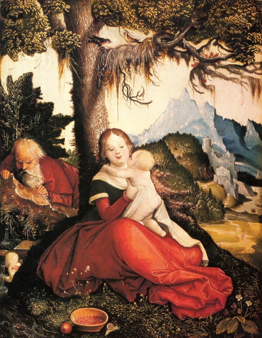 Le Repos pendant la fuite en Égypte - Hans Baldung Grien image 1 tableau peint à l’huile sur toile