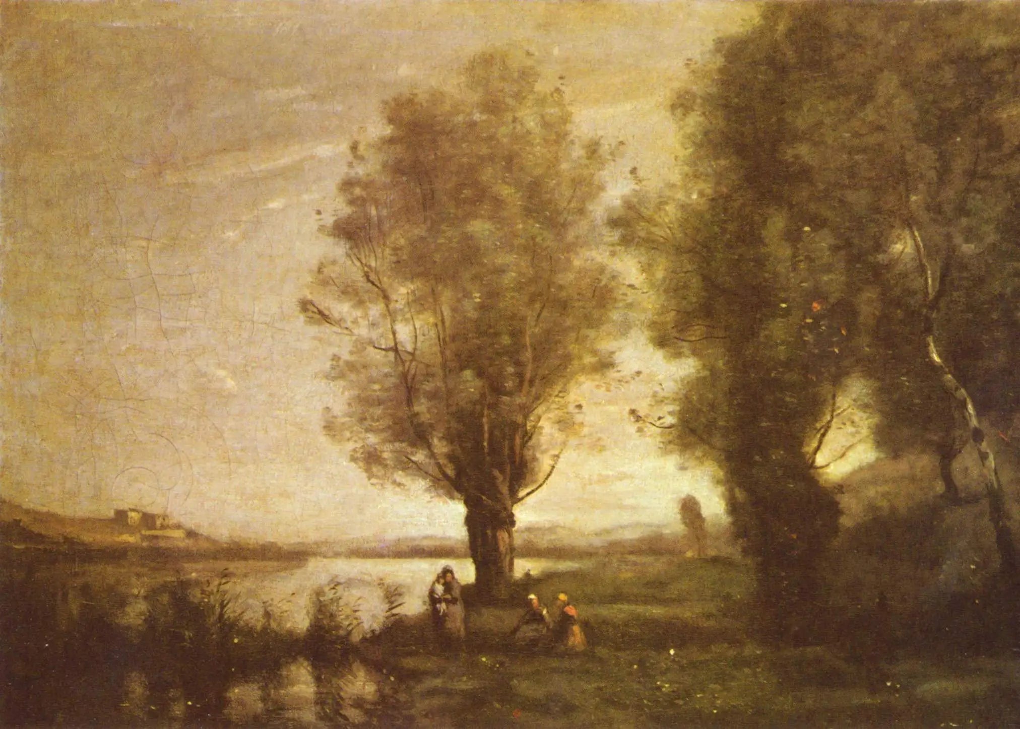 Le Repos sous les saules - Jean-Baptiste Camille Corot image 1 tableau peint à l’huile sur toile