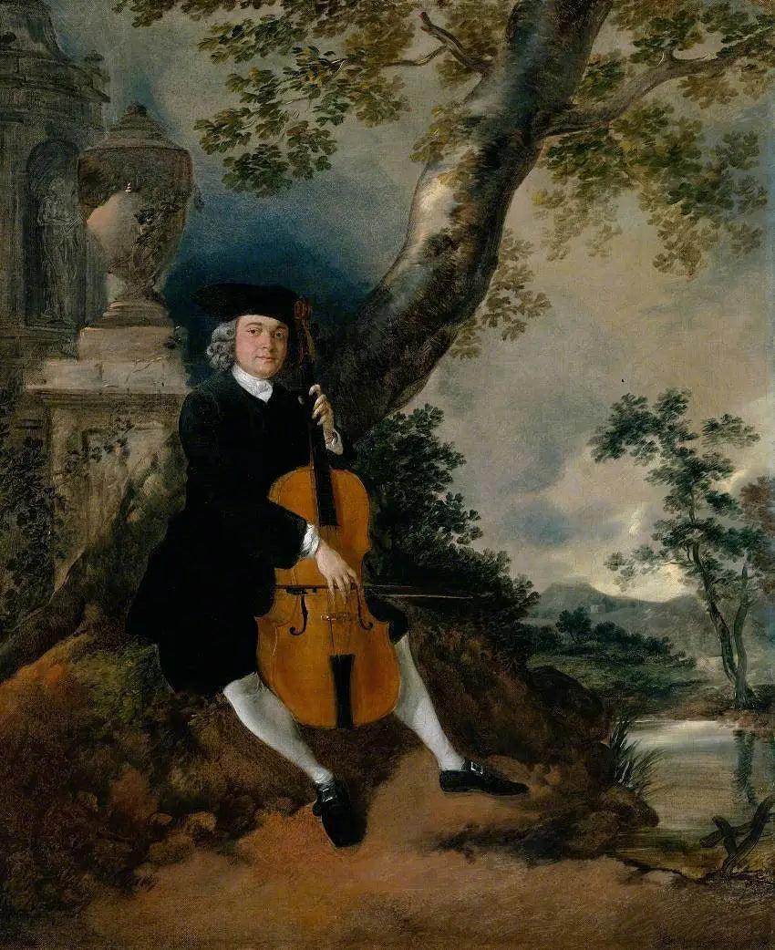 Le révérend John Chafy jouant du violoncelle dans un paysage - Thomas Gainsborough image 1 tableau peint à l’huile sur toile