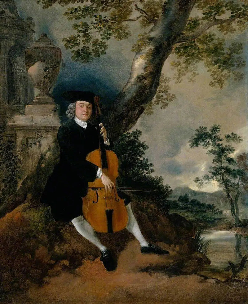 พระ Reverend John Chafy เล่นไวโอลินในทิวทัศน์ - Thomas Gainsborough