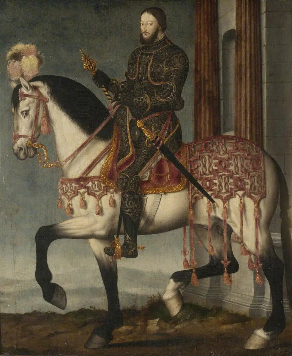 Le roi François Ier, roi de France (1494-1547) à cheval - François Clouet image 1 reproduction artisanale de tableau