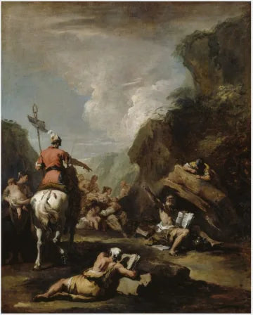 Le roi Hiéron II de Syracuse demande à Archimède de fortifier la ville - Sebastiano Ricci image 1 reproduction artisanale de tableau