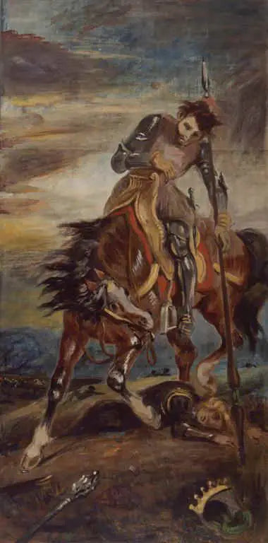 Le roi Rodrigue - Eugène Delacroix image 1 copie de tableau peinte à la main