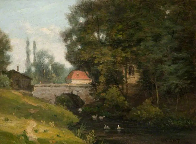 Le ruisseau du moulin - Jean-Baptiste Camille Corot image 1 reproduction réalisée par Alpha Reproduction