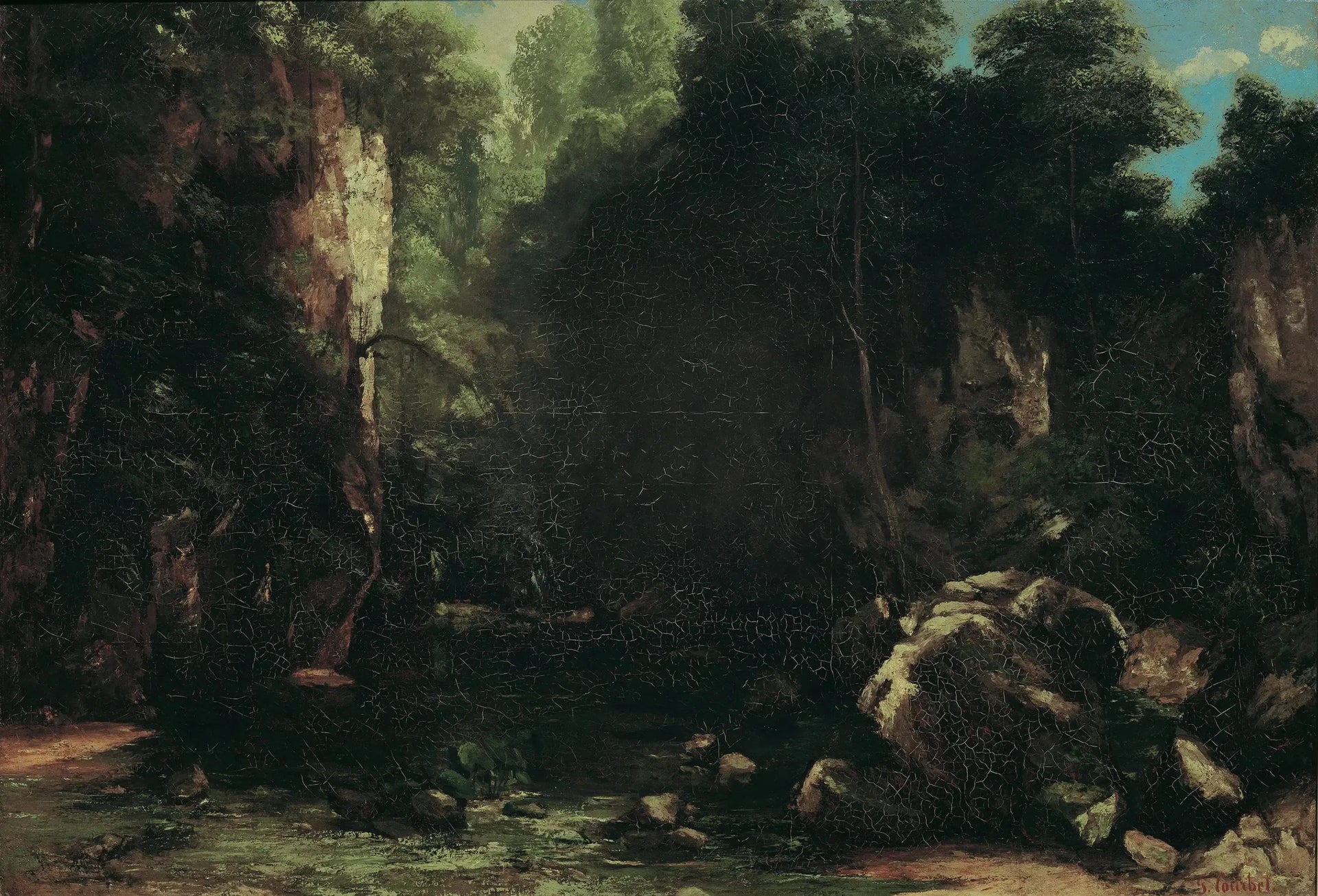 Le ruisseau ombragé - Gustave Courbet image 1 tableau peint à l’huile sur toile