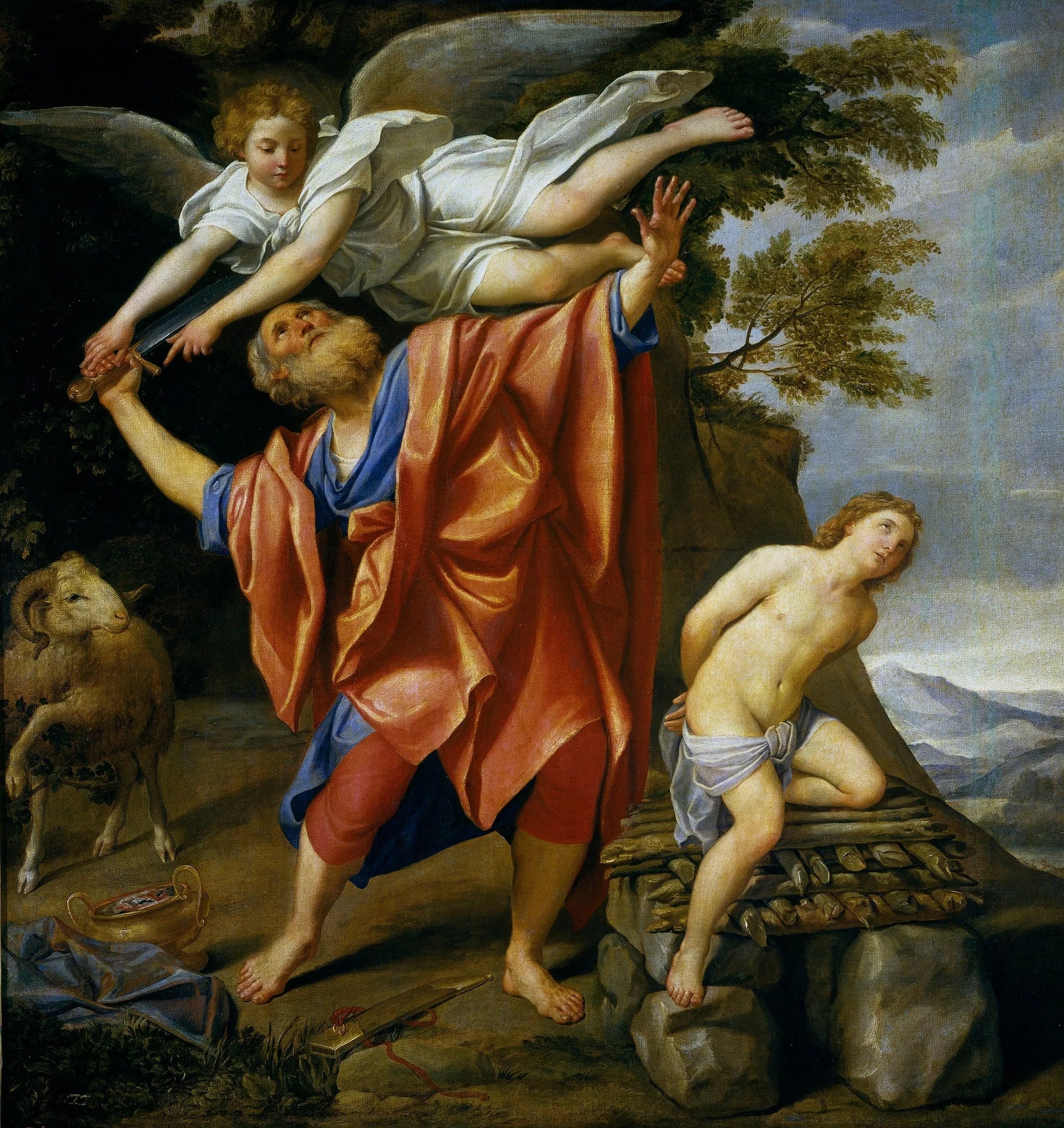Le Sacrifice d'Abraham - Domenichino image 1 copie de tableau peinte à la main