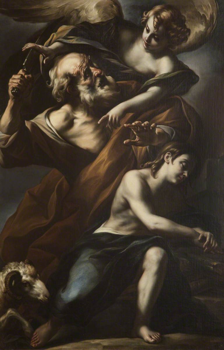 Le sacrifice d'Isaac - Guercino image 1 reproduction de peinture à l’huile