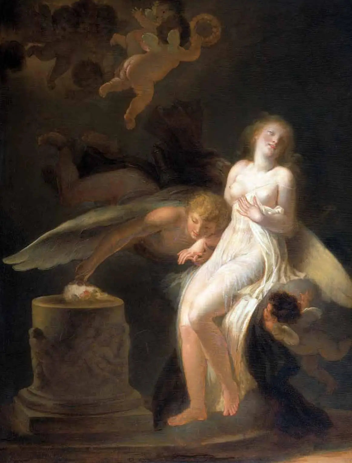 Le sacrifice de la rose - Jean-Honoré Fragonard image 1 reproduction de peinture à l’huile